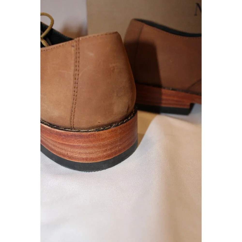 NISOLO MEN'S CALANO‎ 2.0 OXFORD LEATHER DRESS SHOES OAK SZ 8.5 NIB $188